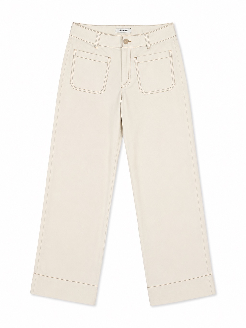 Bagatelle Wide Leg Crop Pants Size 8 Ivory High Rise Stretch Utility Pockets
